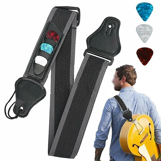 4 Straplocks Pour Guitare Et Basse Gasea - Sécurité Anti-Décrochage Sangle - Noir - Compatible Most Models