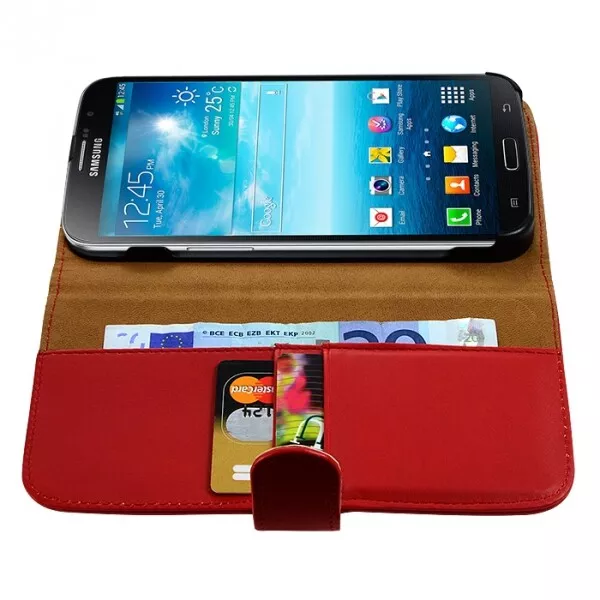 Housse Coque Etui Portefeuille pour Samsung Galaxy Mega 6.3 Couleur Rouge 3