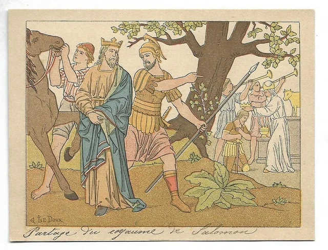 Sharing the Kingdom of Solomon -- Holy History - Chromo - Trade Card