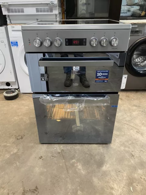 New Graded Silver Beko 60cm Freestanding Electric Cooker Model XDC663SM