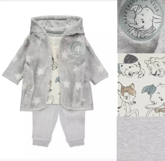 Baby Boys Girls Disney Dressing Gown And Pyjamas Outfit Brand New 6/9 Months