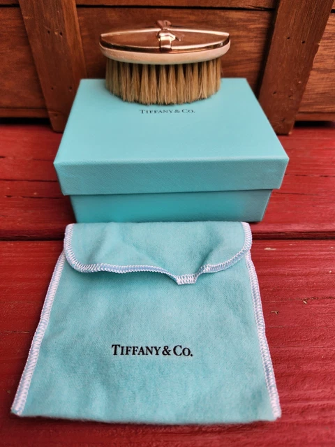 Tiffany & Co. Sterling Bow Baby Brush in Box with Pouch - Spain 22878492