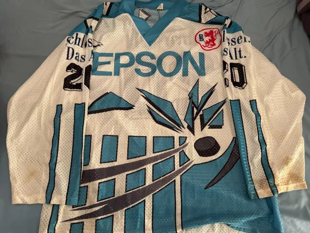 DEG Düsseldorfer EG Eishockey Trikot aus den 90ern mit Gebrauchsspuren - XXL