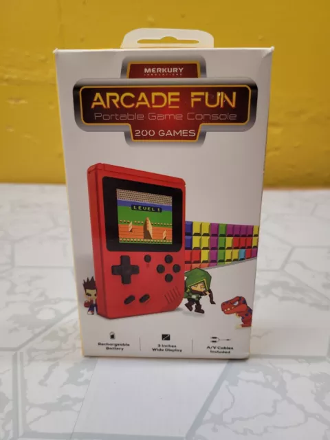 Merkury Innovations Arcade Fun Portable Gaming Console - Classic Retro  Handheld with 200 Arcade Games, Red, Any Age 