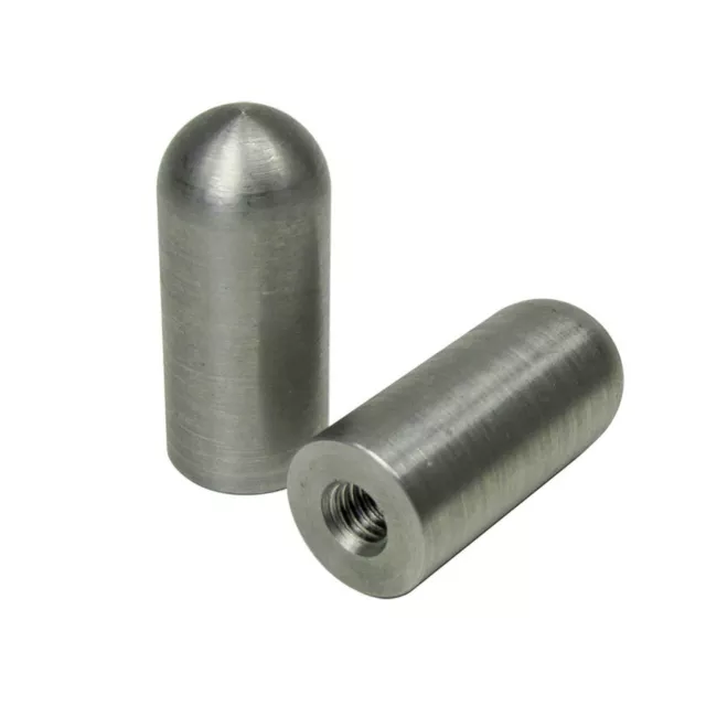 3/8"-16 Bullet Threaded Steel Bungs QTY 2 DIY Fabrication Builder USA MADE 1.75"