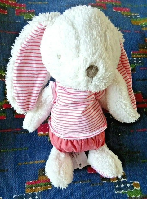 Eb / Doudou Peluche Tao Tape A L'oeil Lapin Blanc Maillot Rose Raye Etoile Ttbe
