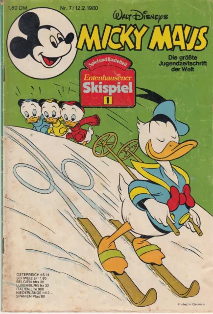 Micky Maus Comic Heft Nr. 7 von 1980