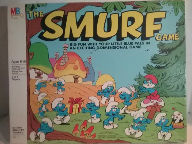 100% COMPLETE Vintage Smurfs board game Milton Bradley 1981 Peyo 3 dimensional