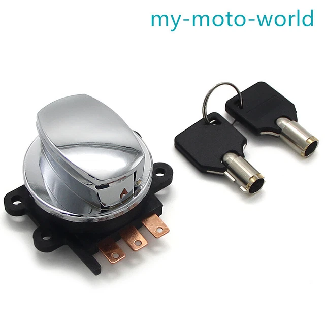 Ignition Switch Lock With 2 Keys For Harley Dyna, Road King, Softail, Heritage (1993-2013) - Chrome