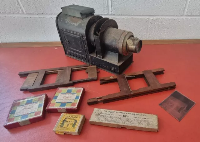 Antique Magic Lantern Projector With Beard Slide Carrier