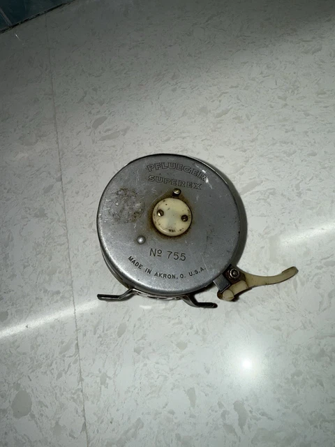 リール Vtg PFLUEGER SUPEREX no.755 Fly Reel RARE VINTAGE PFLUEGER SUPEREX No. 755 AUTO FLY FISHING REEL