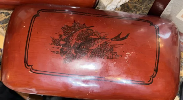 Antique 19th Century Chinese Lacquered Opium Bed Pillow