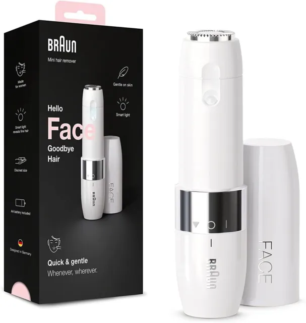 Braun Face Mini Facial Hair Remover & Shaver, Model:FS1000, for Women, Quick &