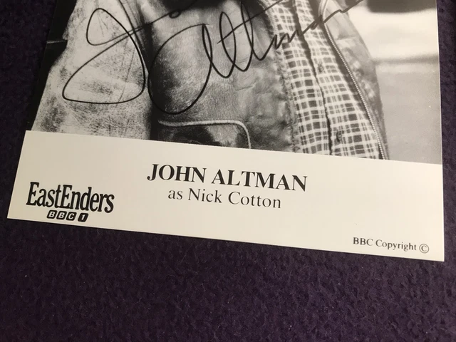 JOHN ALTMAN 2 signed publicity photos EASTENDERS autographs BIRTH OF THE BEATLES 3