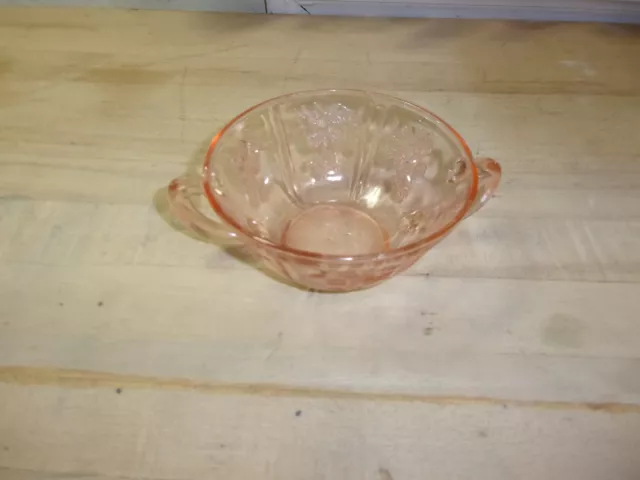 federal depression glass sharon pink cabbage rose cream soup bowl FREE SHIPPING 2