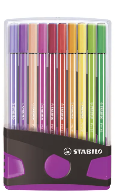 Premium-Filzstift - STABILO Pen 68 ColorParade - 20er Tischset in anthrazit ...