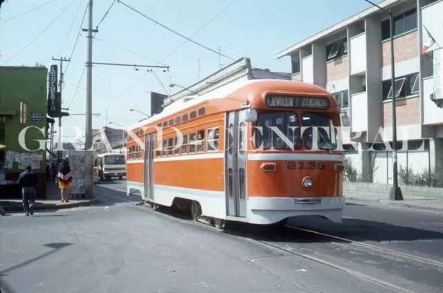 Original 1978 Mexico City Trolley Streetcar Kodachrome Slide #2136 Mexico