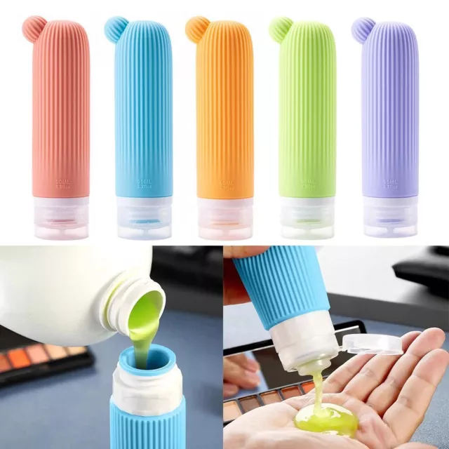 90ML Silicone Refillable Bottles Squeeze Shampoo Sub-Bottling  Travel
