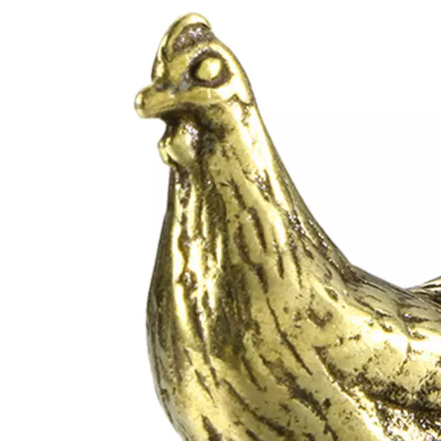 Brass Chicken Figurine Housewarming Gift Elegant for Table Bedroom Office 3
