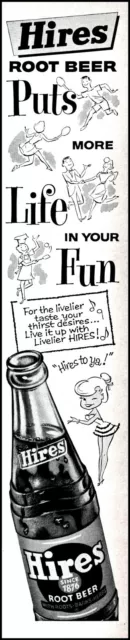 1962 Hires Root Beer puts more life in your fun soda vintage art print ad L29