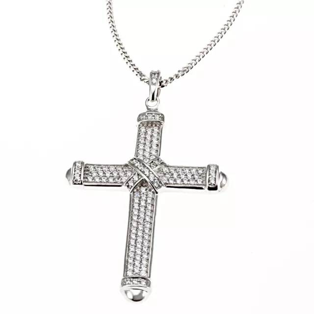 Goldmaid Collier Kreuz-Anhänger mit Kette 925/- Sterlingsilber 122 Zirkona NEU