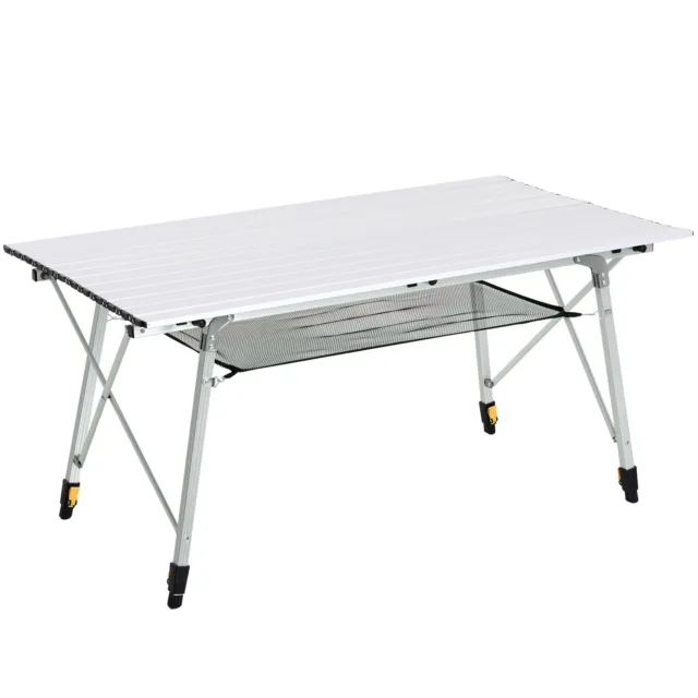 Outsunny tragbarer Roll-up Aluminium Klapp Picknicktisch Outdoor BBQ Party