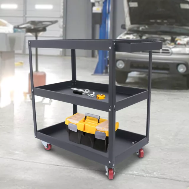 3-Tier Heavy Duty Rolling Utility Tool Cart Service Organizer Storage Trolley