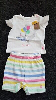 Baby Girls 2 Piece Short Set Age 6-9 Months From Joules Brand New