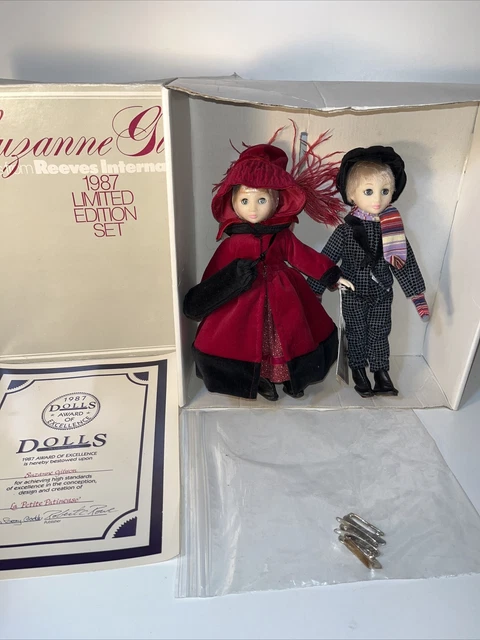 Suzanne Gibson LA PETITE PATINEUSE 8" LE Set Pair of Little Skater Dolls w/ Box