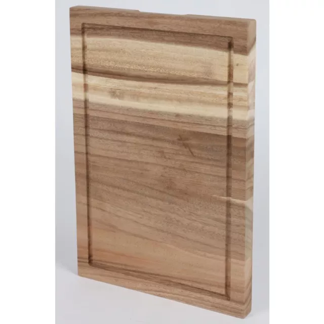 4x Tableros de Corte Ranuras para Jugo 48x33x3cm Madera Acacia Cocina Servir