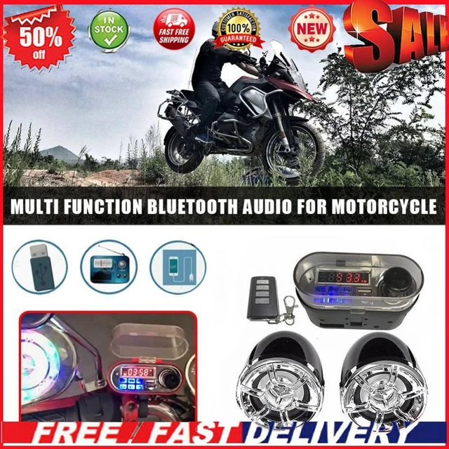 Sistema Audio Moto 12V con Microfono Compatibile Bluetooth Moto TF FM Radio