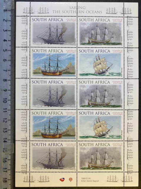 South Africa 1999 sailing the southern oceans ships sheetlet MNH