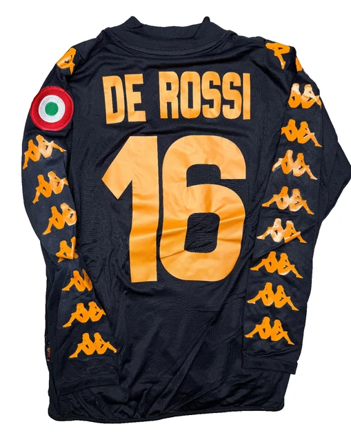 Maillot Vintage AS Roma 2007-2008 - De Rossi N°16 - Kappa - Taille XL - Troisième Tenue Noire