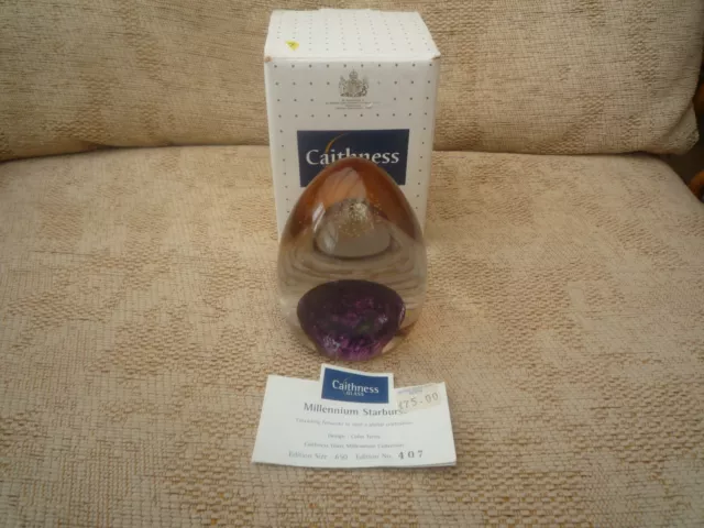 Caithness Glass Paperweight Limited Edition Millennium Starburst Boxed