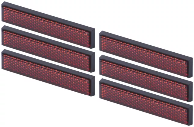 Reflectors - Red - Self Adhesive - Size: 18 x 94 X 8 MM - 6 Piece Hr 12310001