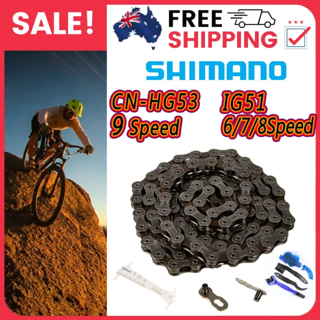 116 Links 7 8 9 Speed Bicycle Chain Mountain Bike MTB Deore Chain HG53 - 51 NEW