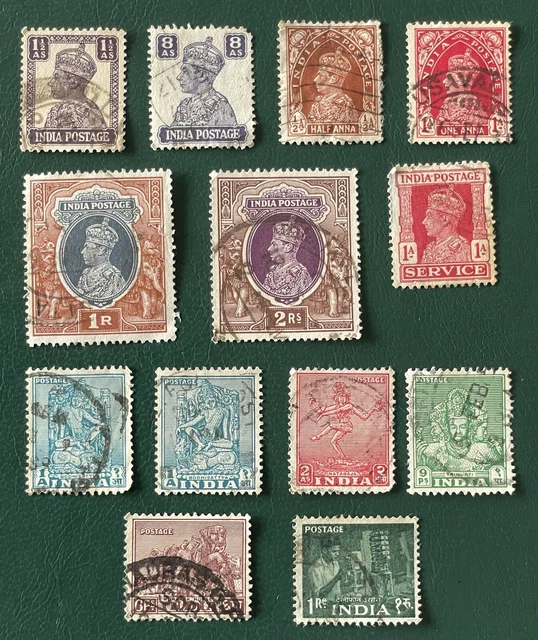 INDIA STAMPS, 1938-55 Stamps X13 King George VI + Used For Condition ...