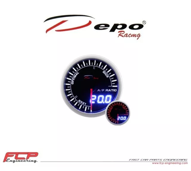 Depo Racing Digital + Analog Luft-Kraftstoff Meter Anzeige / Narowwband Gauge