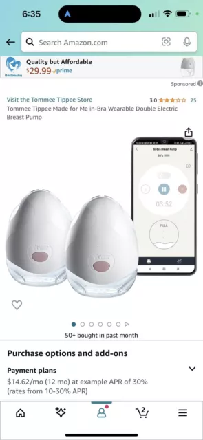 TOMMEE TIPPEE MADE for Me In-Bra Wearable Electric Breast Pump