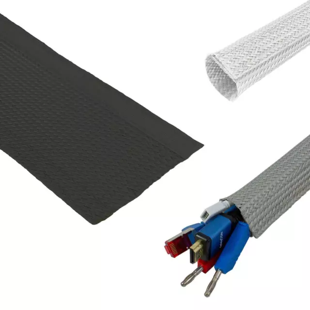 1m Conduite de câble flexible d5-10mm Conduit de câbles Tuyau en tissu Crochet +