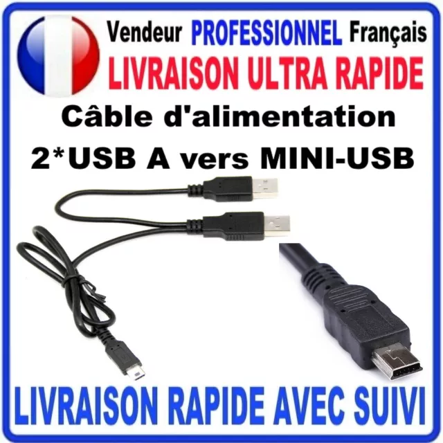 Câble répartiteur USB en y 0,3 M, convertisseur de câble d'extension  USB A 1 mâle vers 2 femelle, double prolongateur de port USB