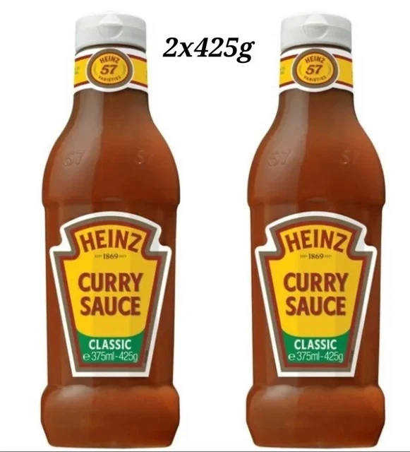 HEINZ CURRY SAUCE Classic 425g Squeeze Bottle X 2 £7.99 PicClick UK