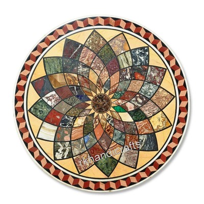 Look Mosaïque Art Marbre Dîner Table Haut Decent Look Centre 91.4x152cm 