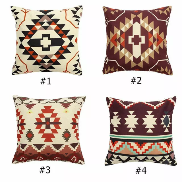 Aztec Geometric Abstract Cotton Linen Cushion Cover Throw Pillowcase Home Decor