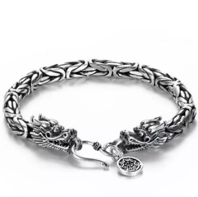 925 Sterling Silver Vintage Dragon Bracelet Unique Elegant Trendy Bangle Jewelry