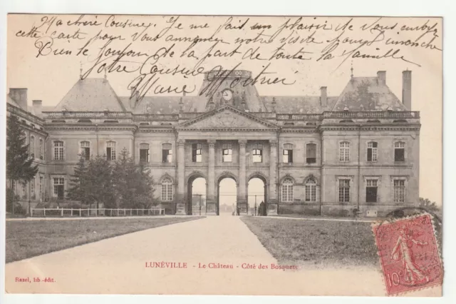 LUNEVILLE - Meurthe & Moselle - CPA 54 - C.P. Ancienne - Chateau  coté Bosquets