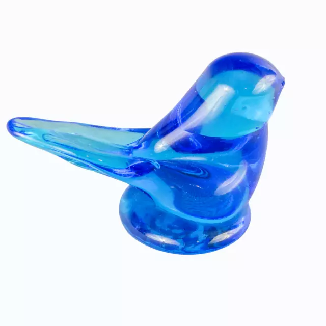 Bluebird of Happiness Blue Art Glass 2001 Signed by Leo Ward Terra Studios USA