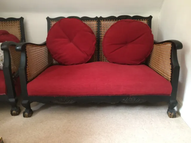 Edwardian Cane Bergere Settee Two Seater Sofa Prof. restored ,