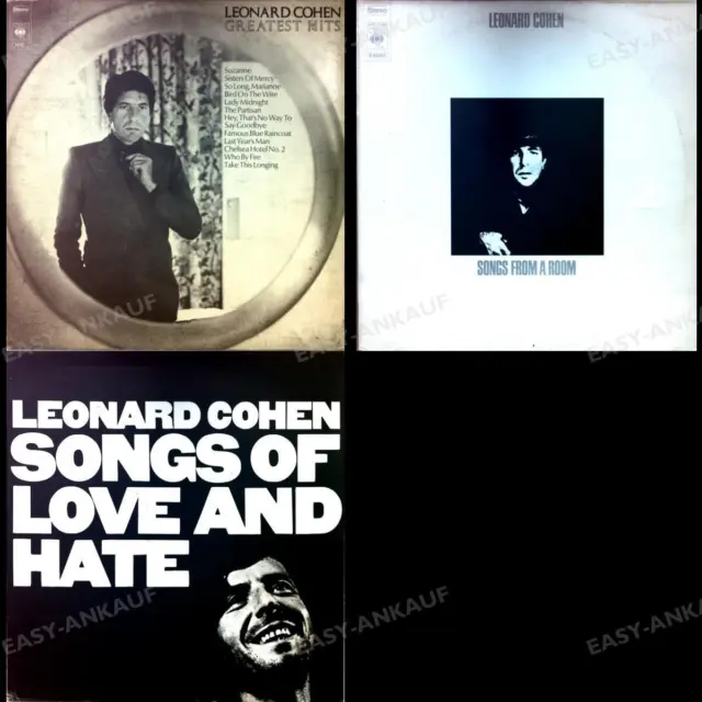 Leonard Cohen Vinyl Bundle Vol. 56: 3x LP Songs Of Love And Hate, ... .