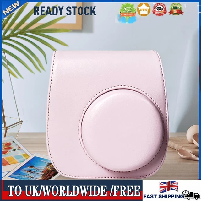 Instant Camera Bags PU Leather for Fujifilm Instax Mini 12/11/9/8 (Pink)